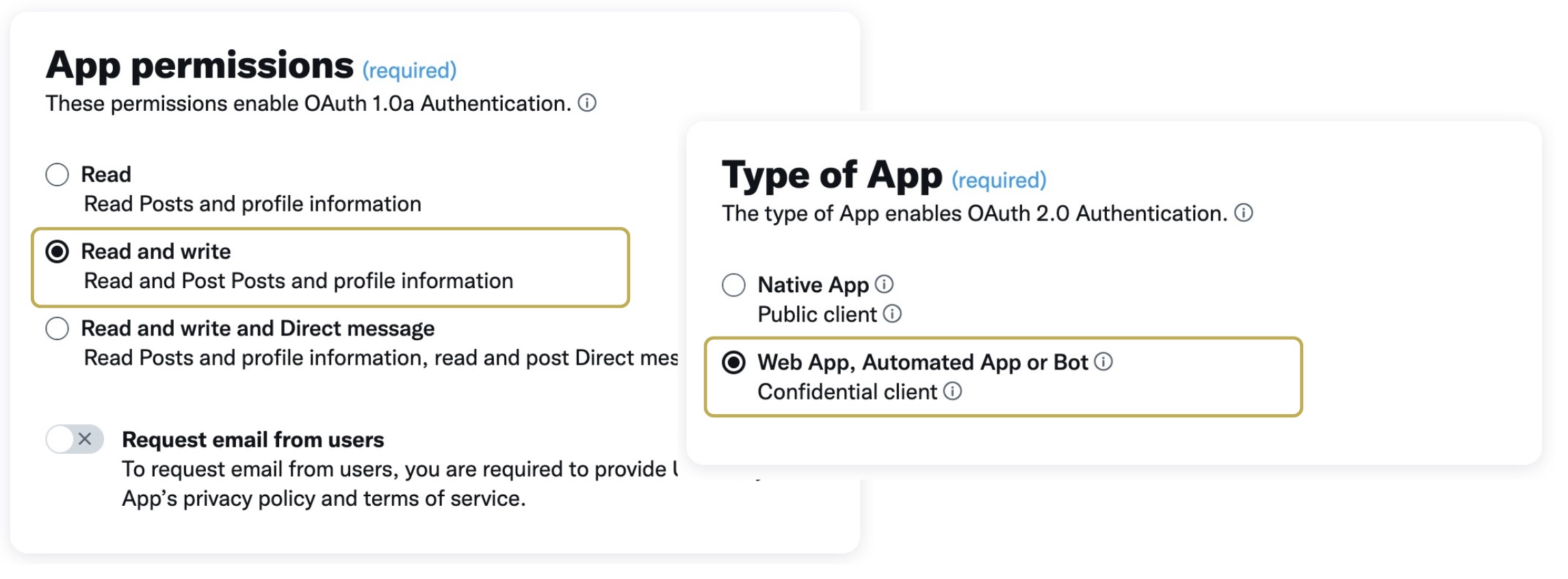 App authentication settings