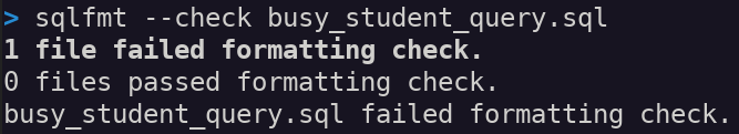 sqlfmt --check