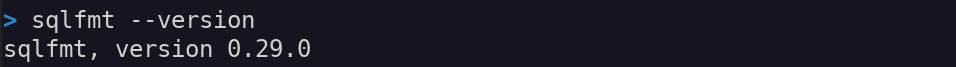 sqlfmt version test